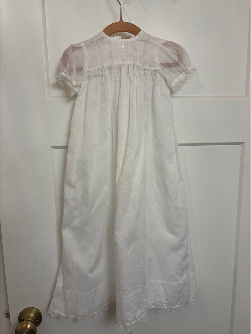 Vintage heirloom handmade baby girl gown